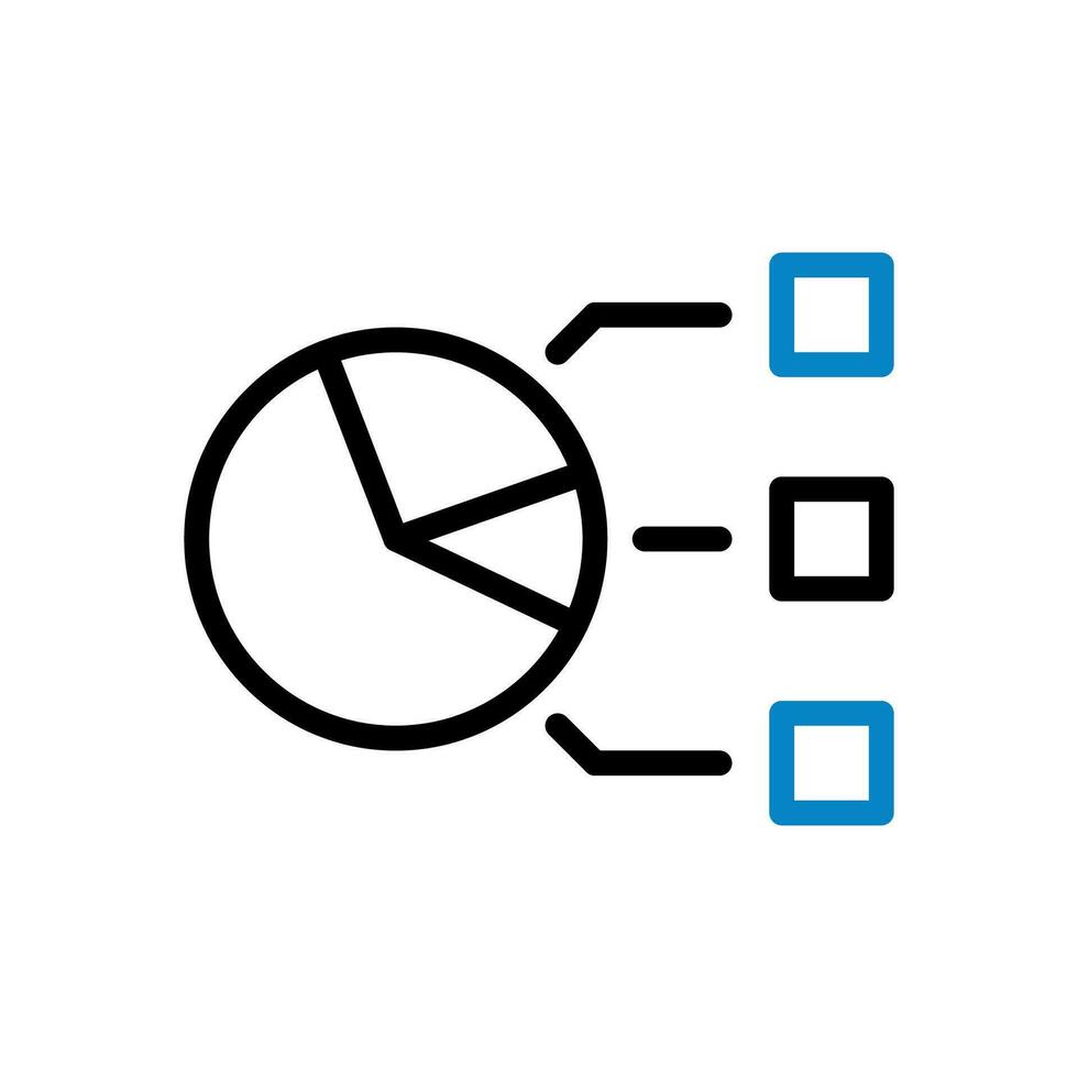 gráfico icono duocolor azul negro negocio símbolo ilustración. vector