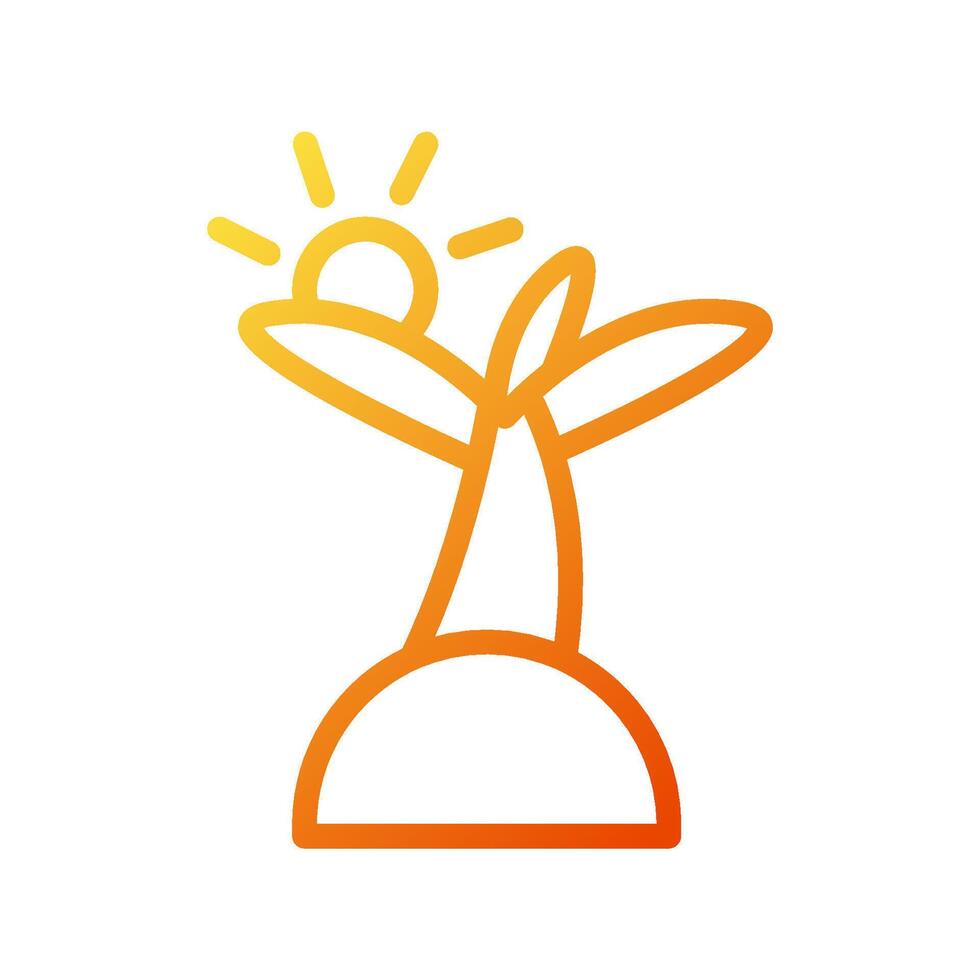 Island icon gradient yellow orange summer beach symbol illustration. vector