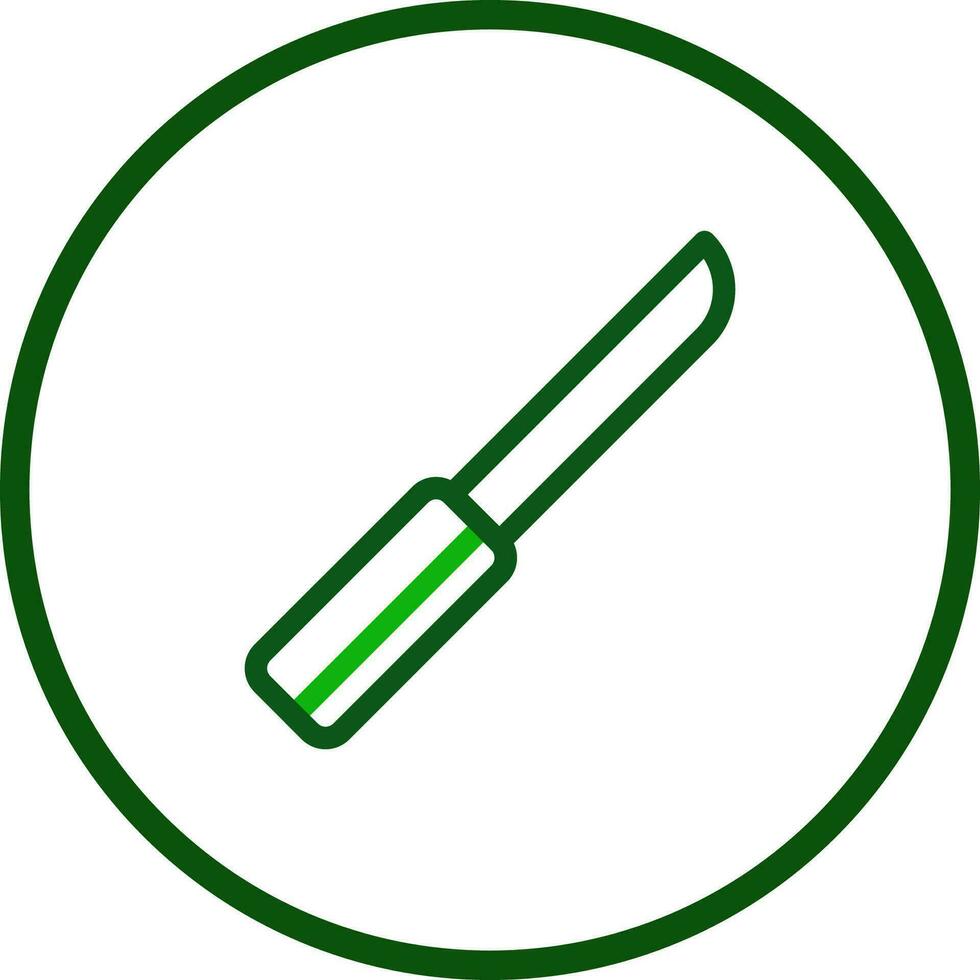 cuchillo icono línea redondeado verde color militar símbolo Perfecto. vector