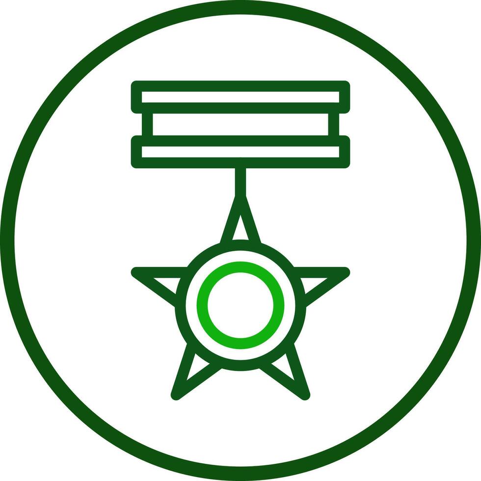 Medal icon line rounded green colour military symbol perfect. vector