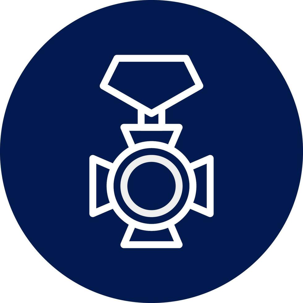 Medal icon rounded blue white colour military symbol perfect. vector