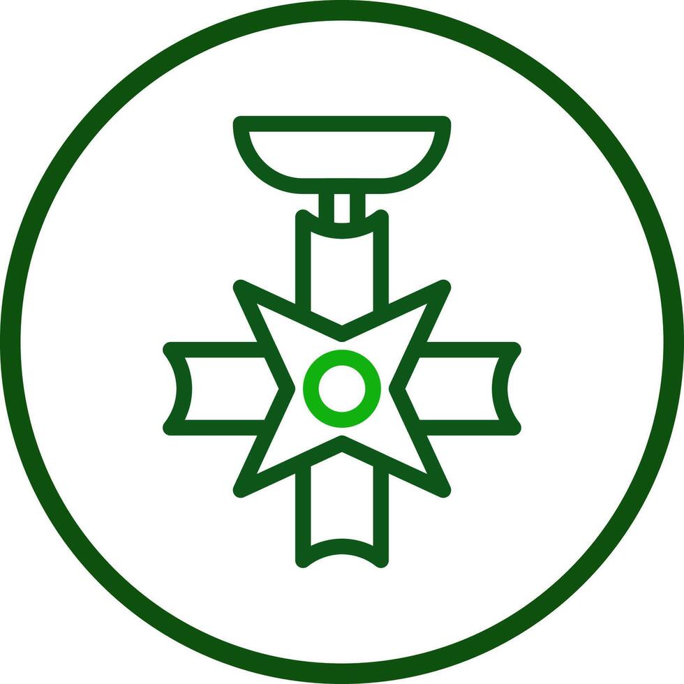 Medal icon line rounded green colour military symbol perfect. vector