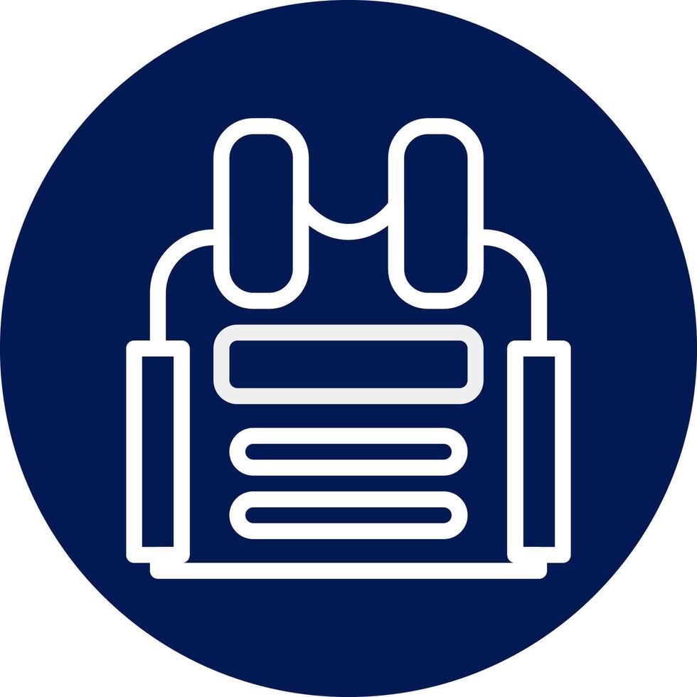 Body Armor icon rounded blue white colour military symbol perfect. vector