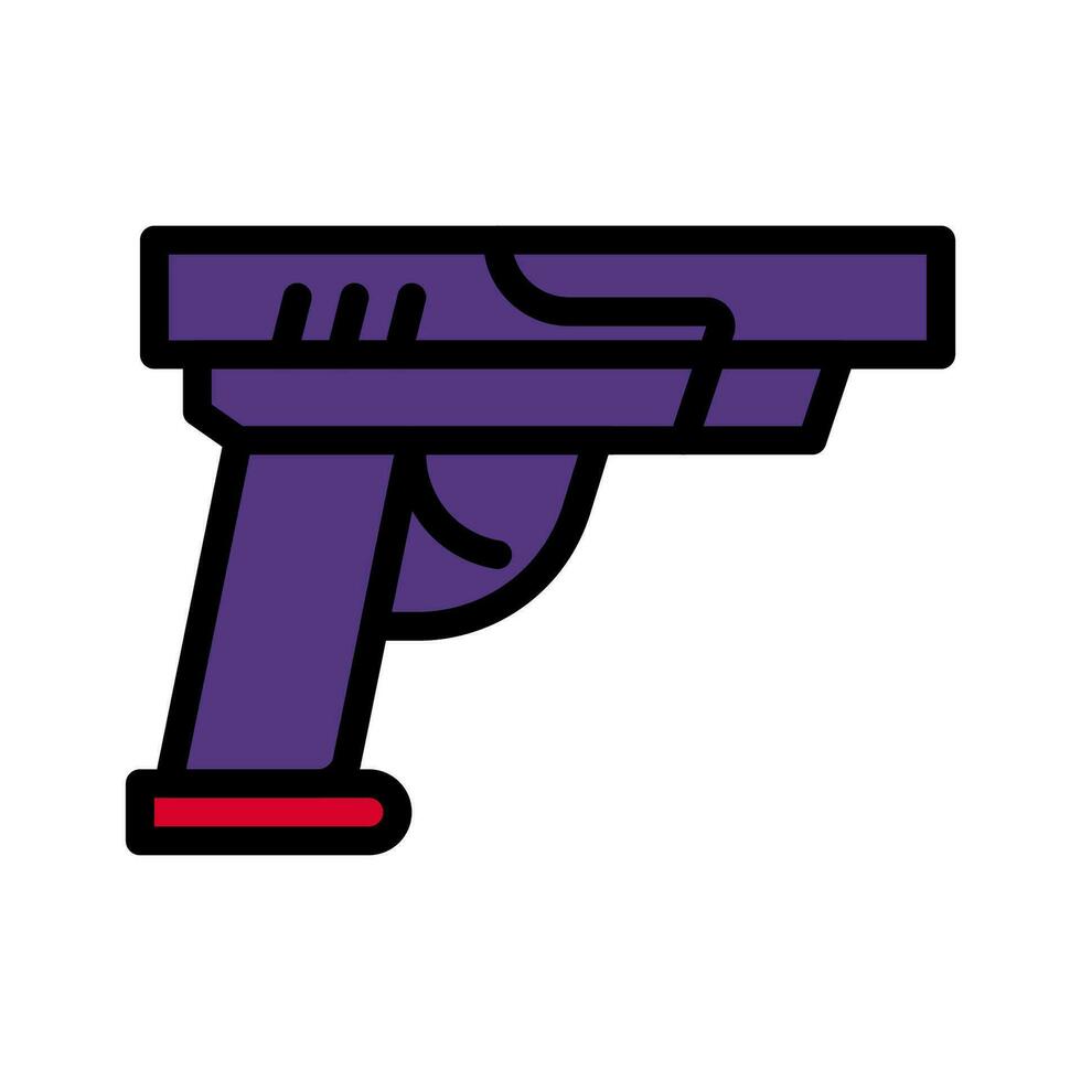 Gun icon colored outline red purple colour military symbol perfect. vector