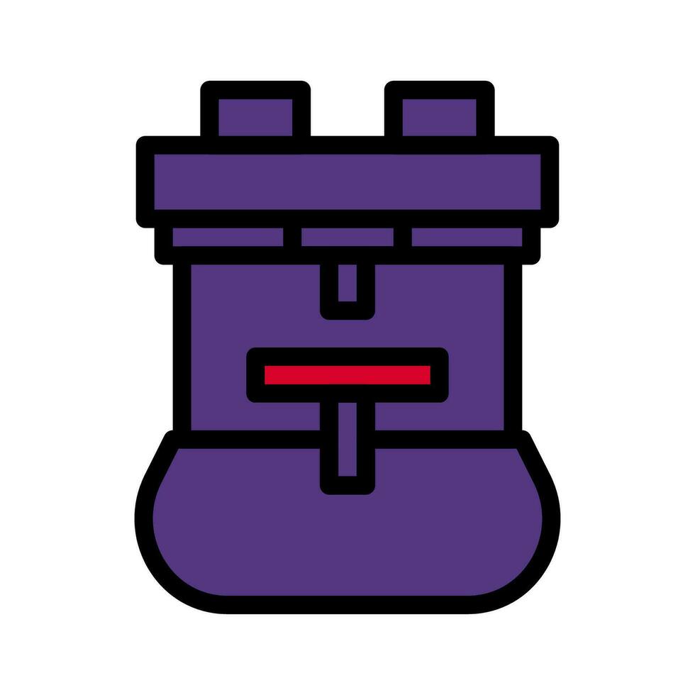 mochila icono de colores contorno rojo púrpura color militar símbolo Perfecto. vector