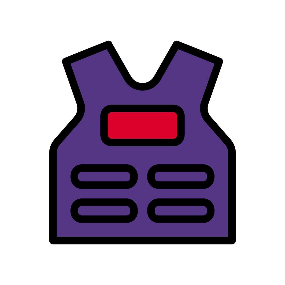 Body Armor icon colored outline red purple colour military symbol perfect. vector