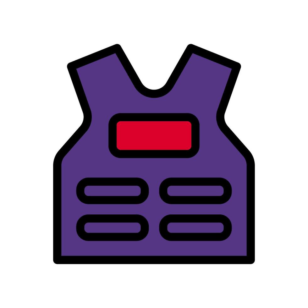 Body Armor icon colored outline red purple colour military symbol perfect. vector