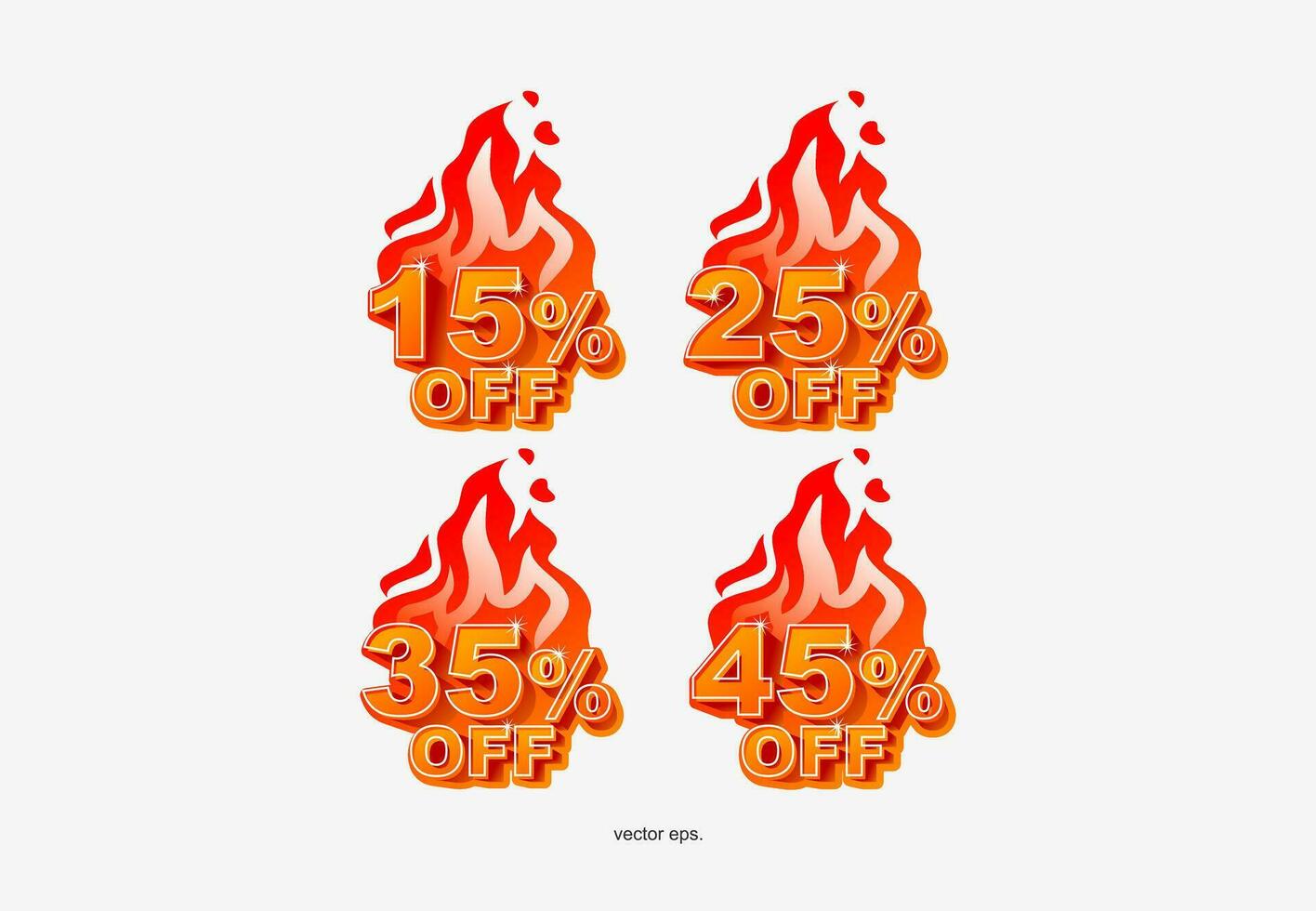 three different types of fire sale signs vector