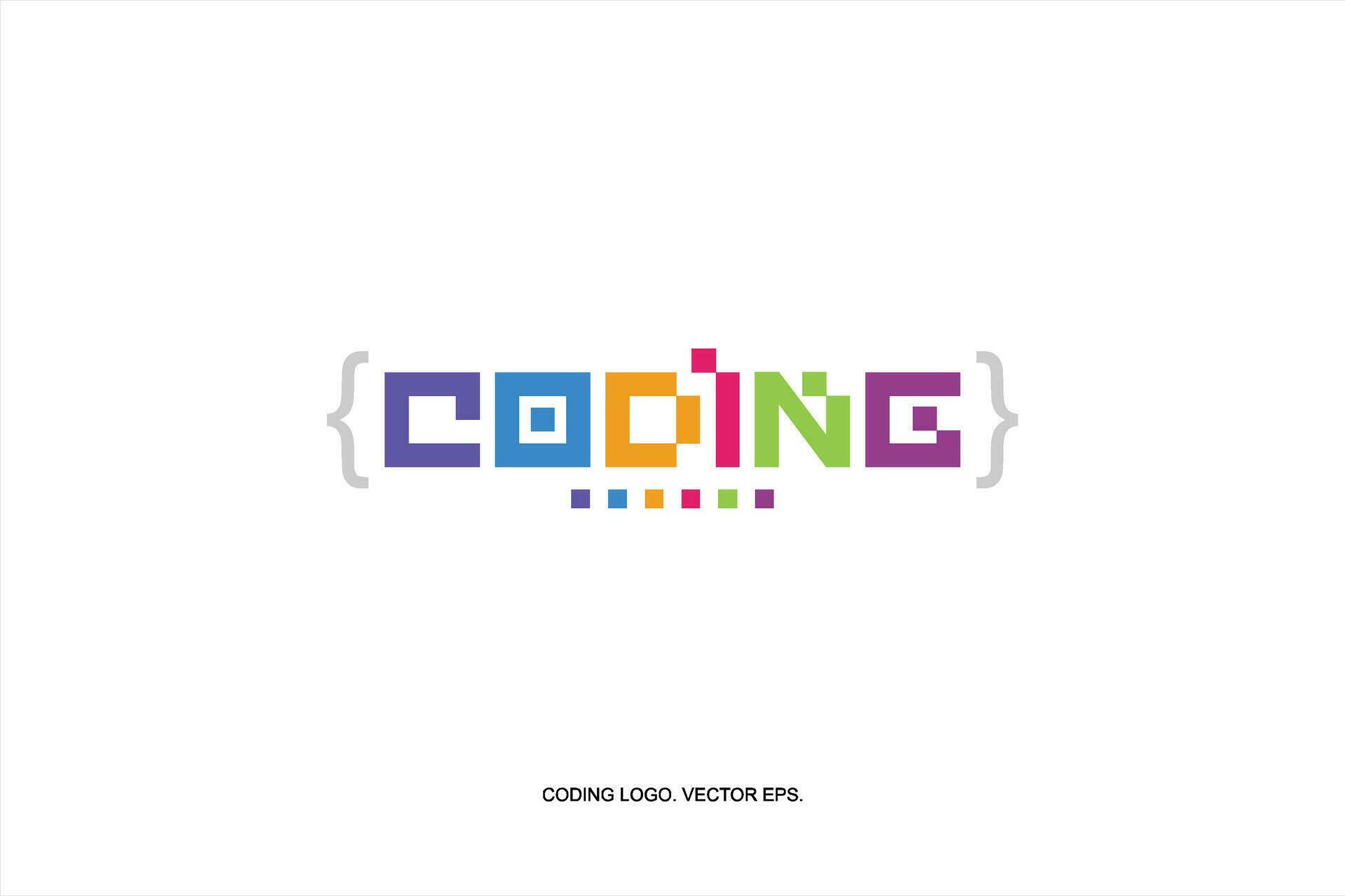 a colorful logo with the word coding 29046865 Vector Art at Vecteezy