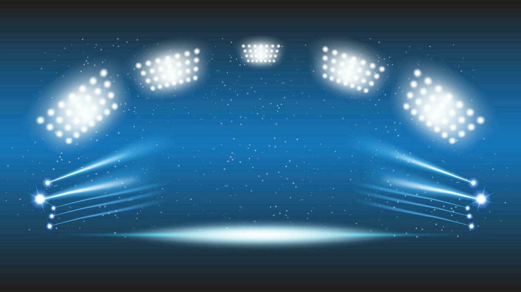 Abstract technology background stadium stage hall with scenic lights of round futuristic technology user interface Blue vector lighting empty stage spotlight background.