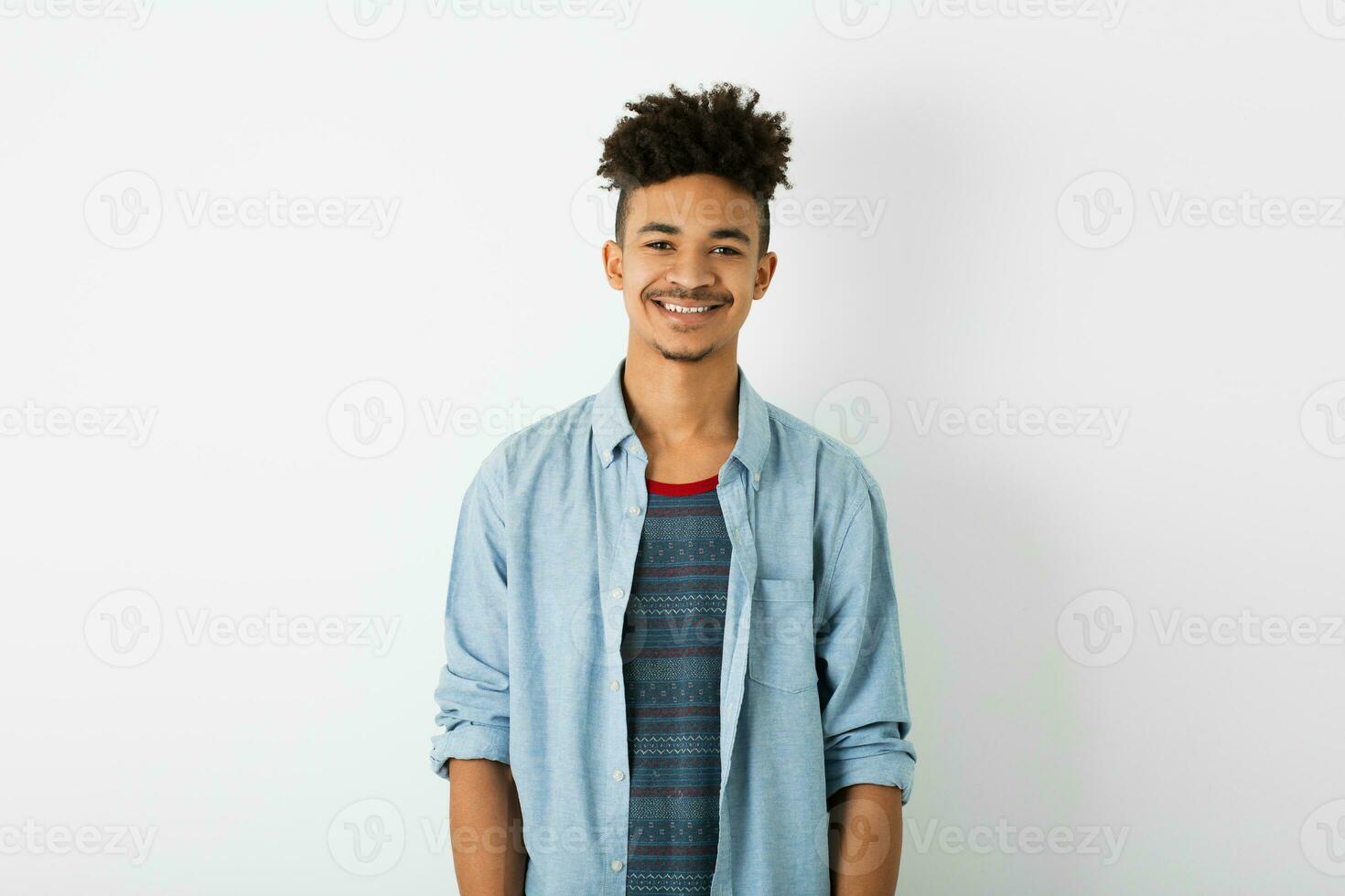 portrait of young handsome black man, african american youth photo