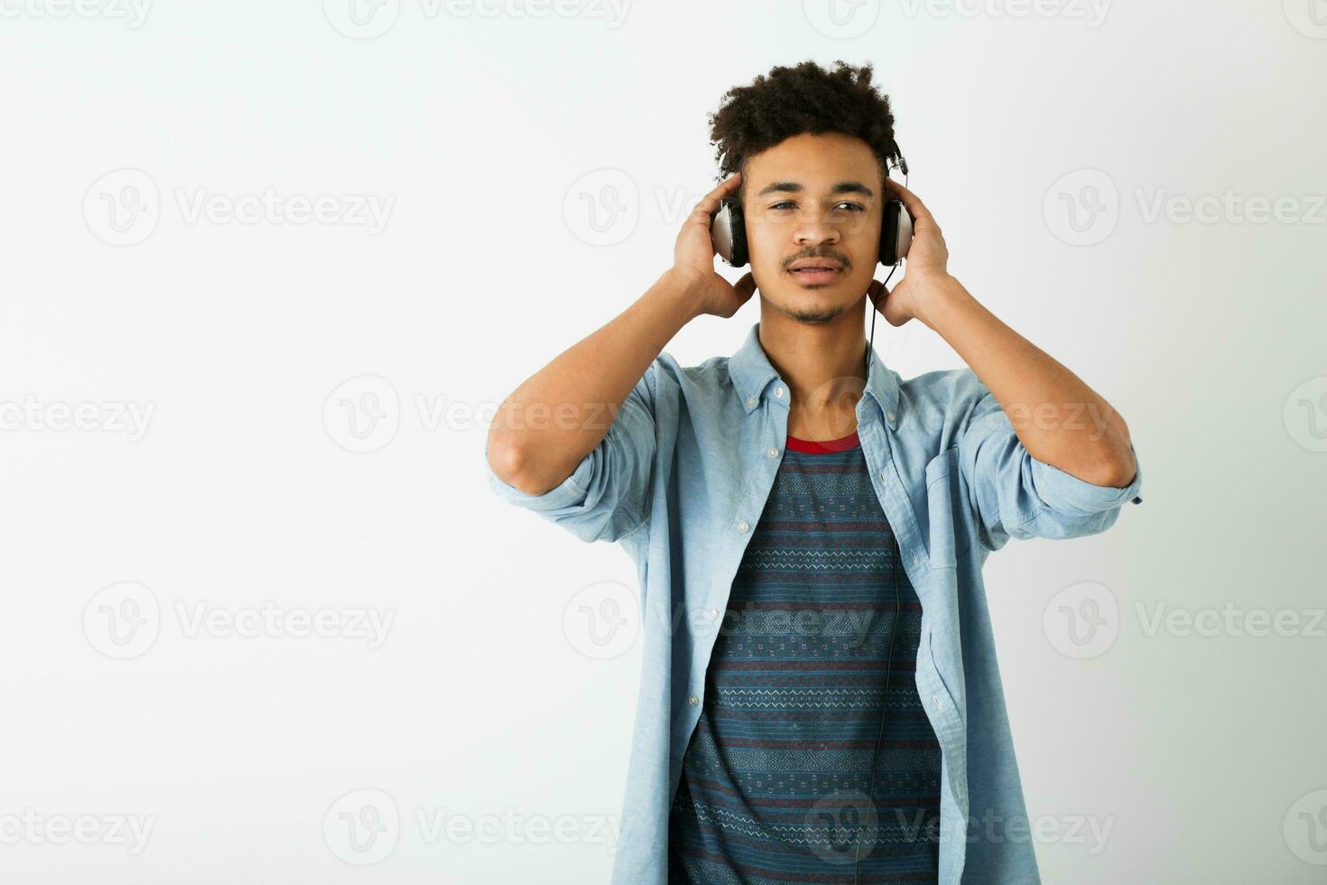 young handsome black man, african american youth photo