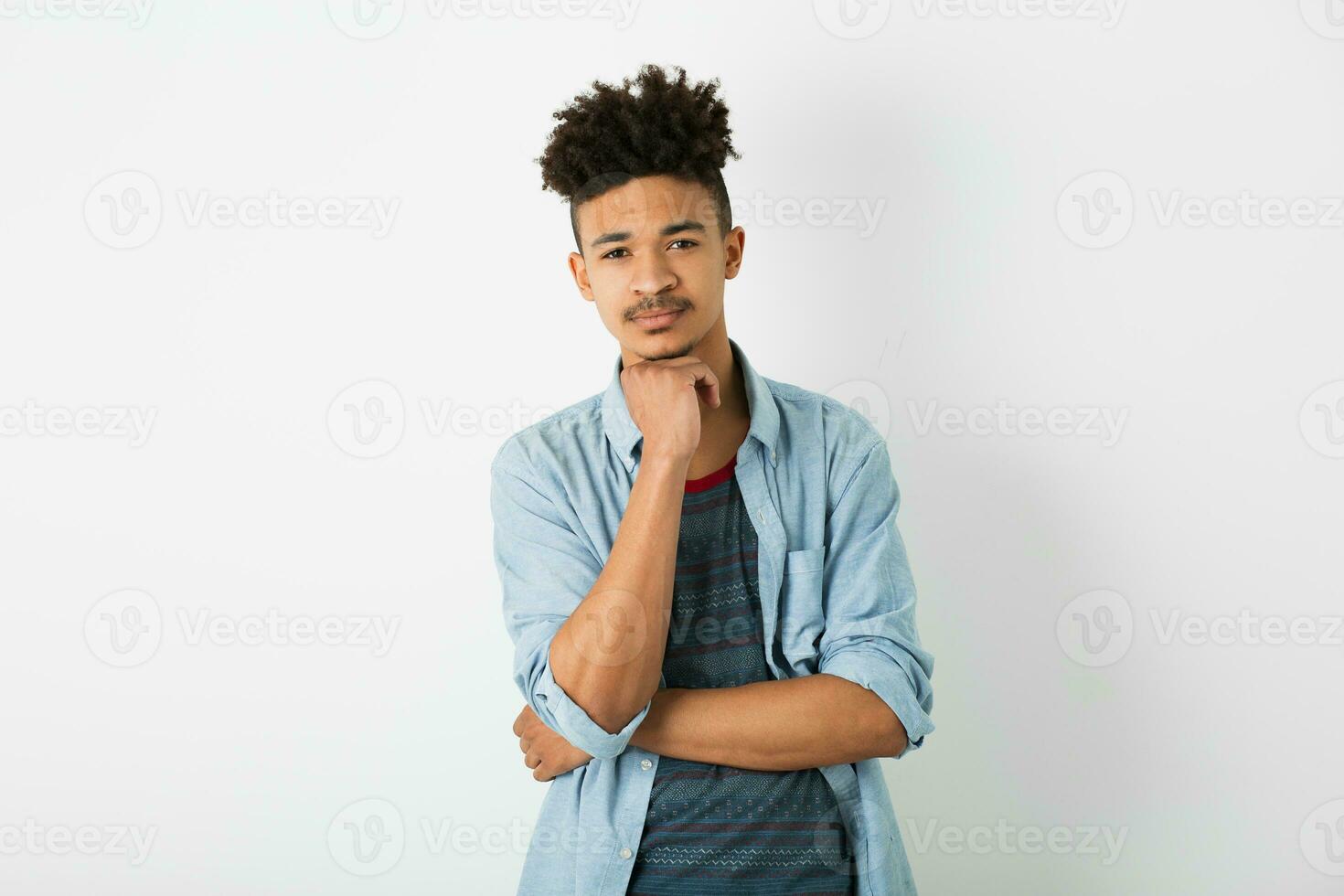 portrait of young handsome black man, african american youth photo