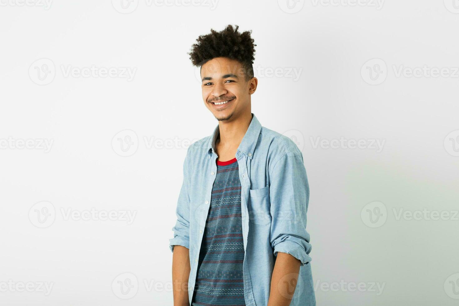 portrait of young handsome black man, african american youth photo
