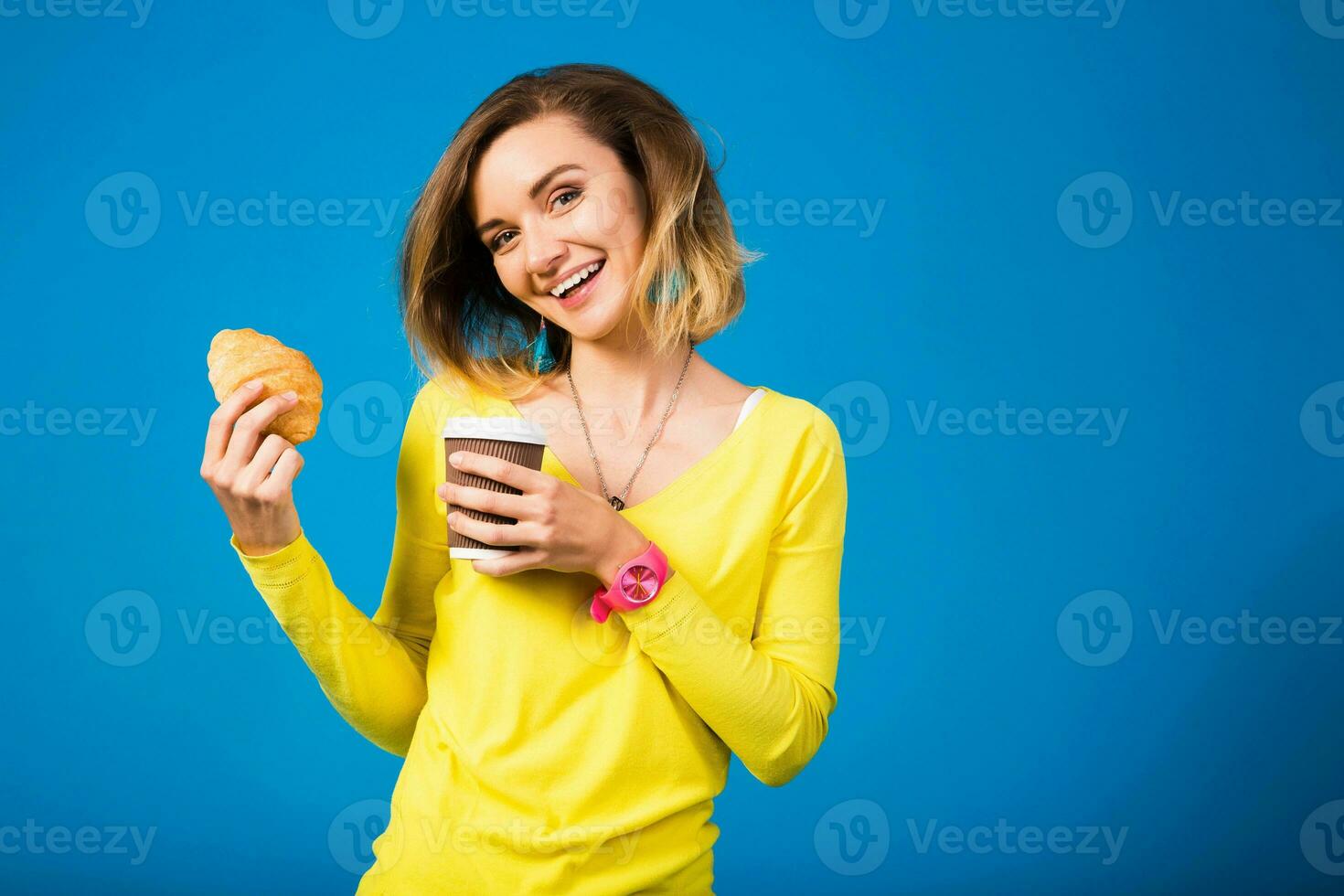 young stylish attractive woman in yellow blouse 29052292 Stock Photo at