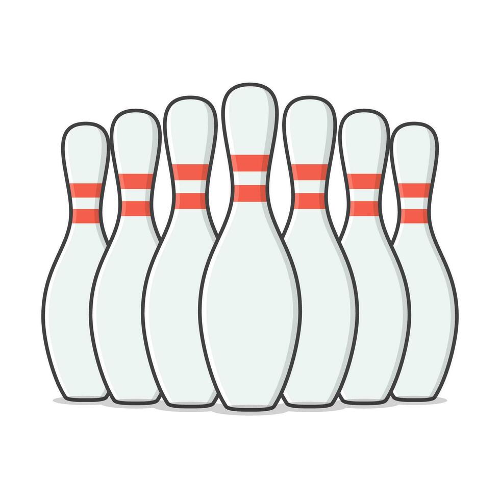Group Of Bowling Pins Vector Icon Illustration. Bowling Pins Sport Flat Icon