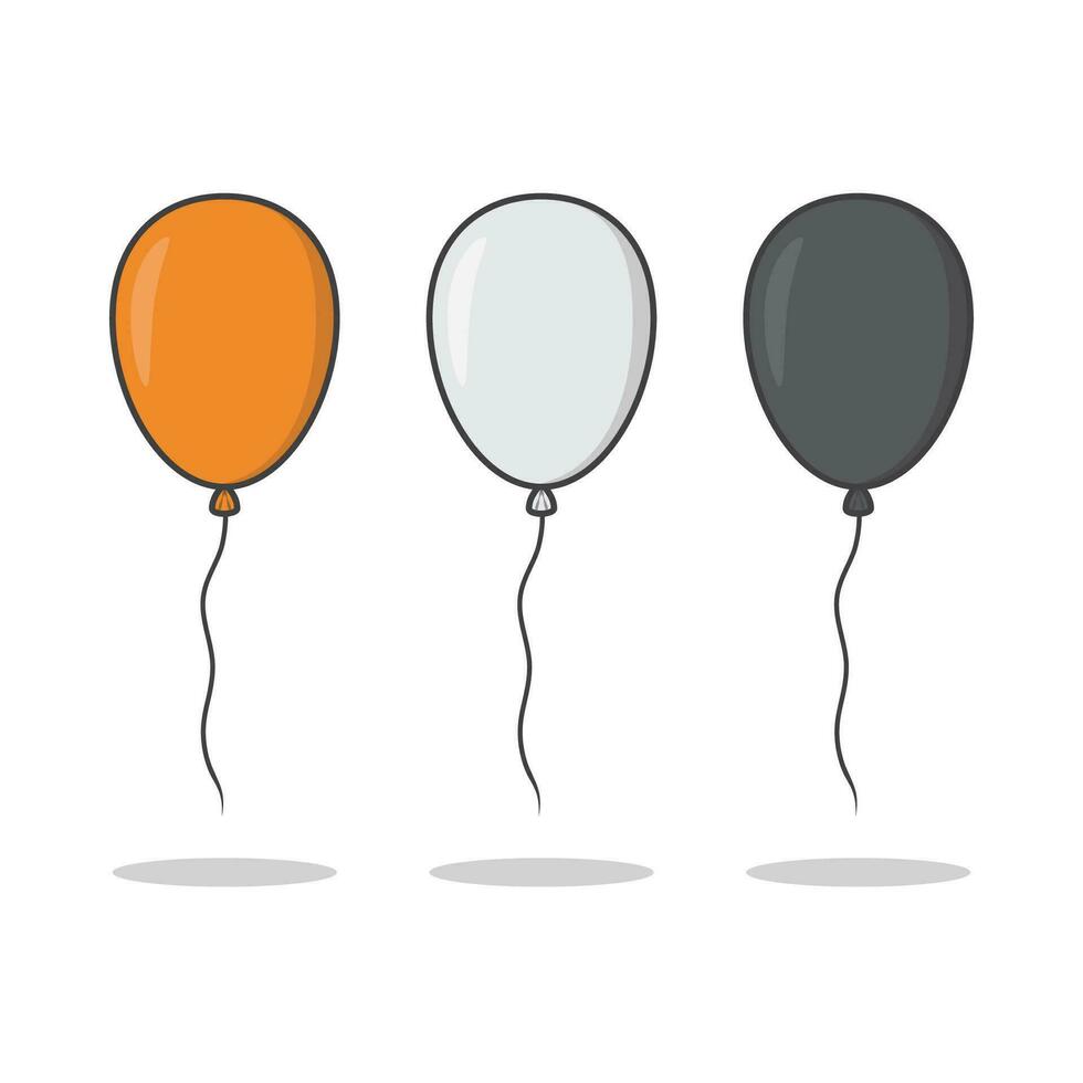 Set Of Halloween Balloons Vector Icon Illustration. Decoration Element For Halloween Celebration Flat Icon