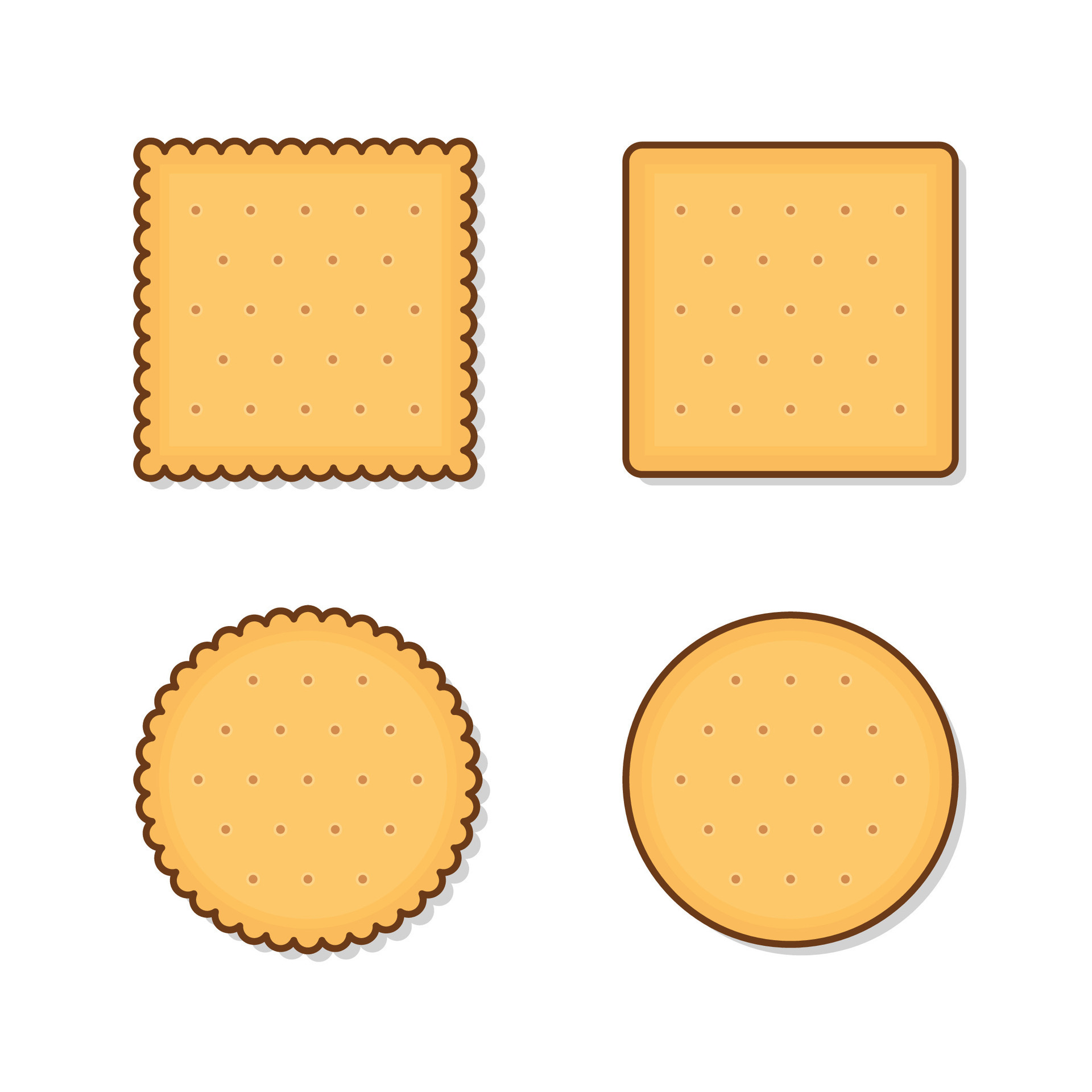 Cracker Biscuits Vector Icon Illustration. Biscuit Cookie Snacks Flat