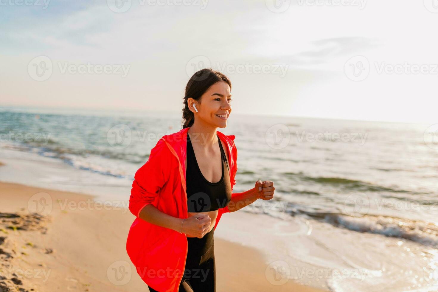 woman doing sports in morning photo