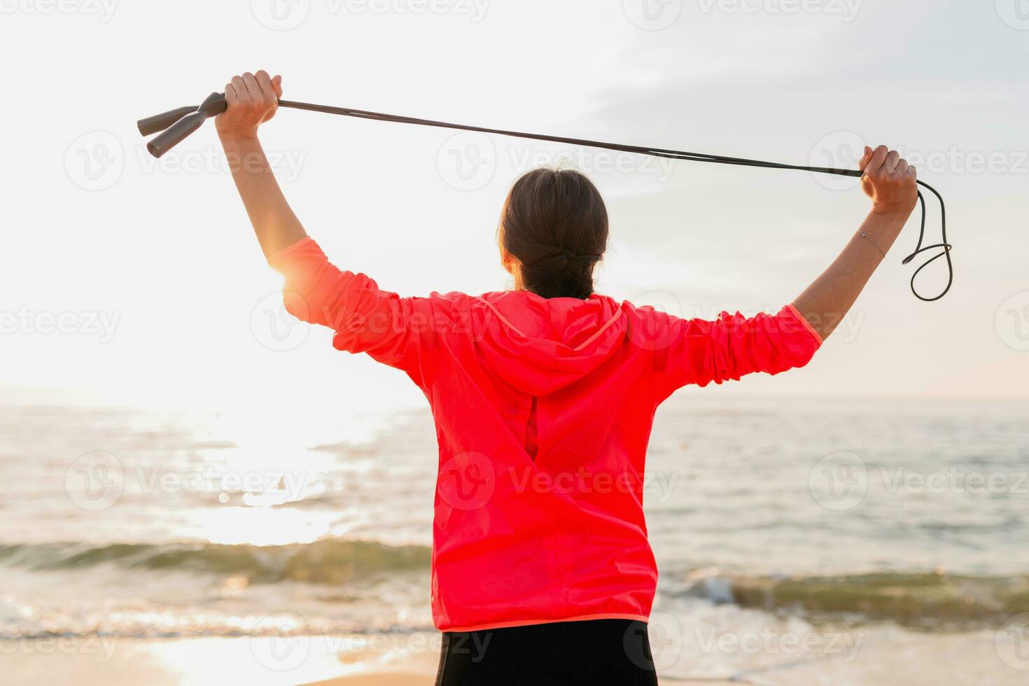 woman doing sports in morning photo