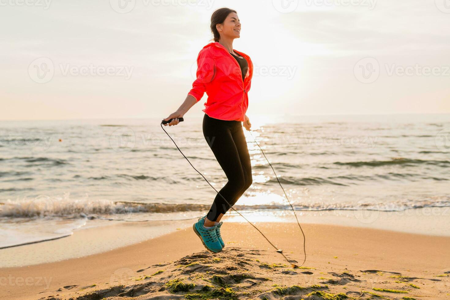 woman doing sports in morning photo