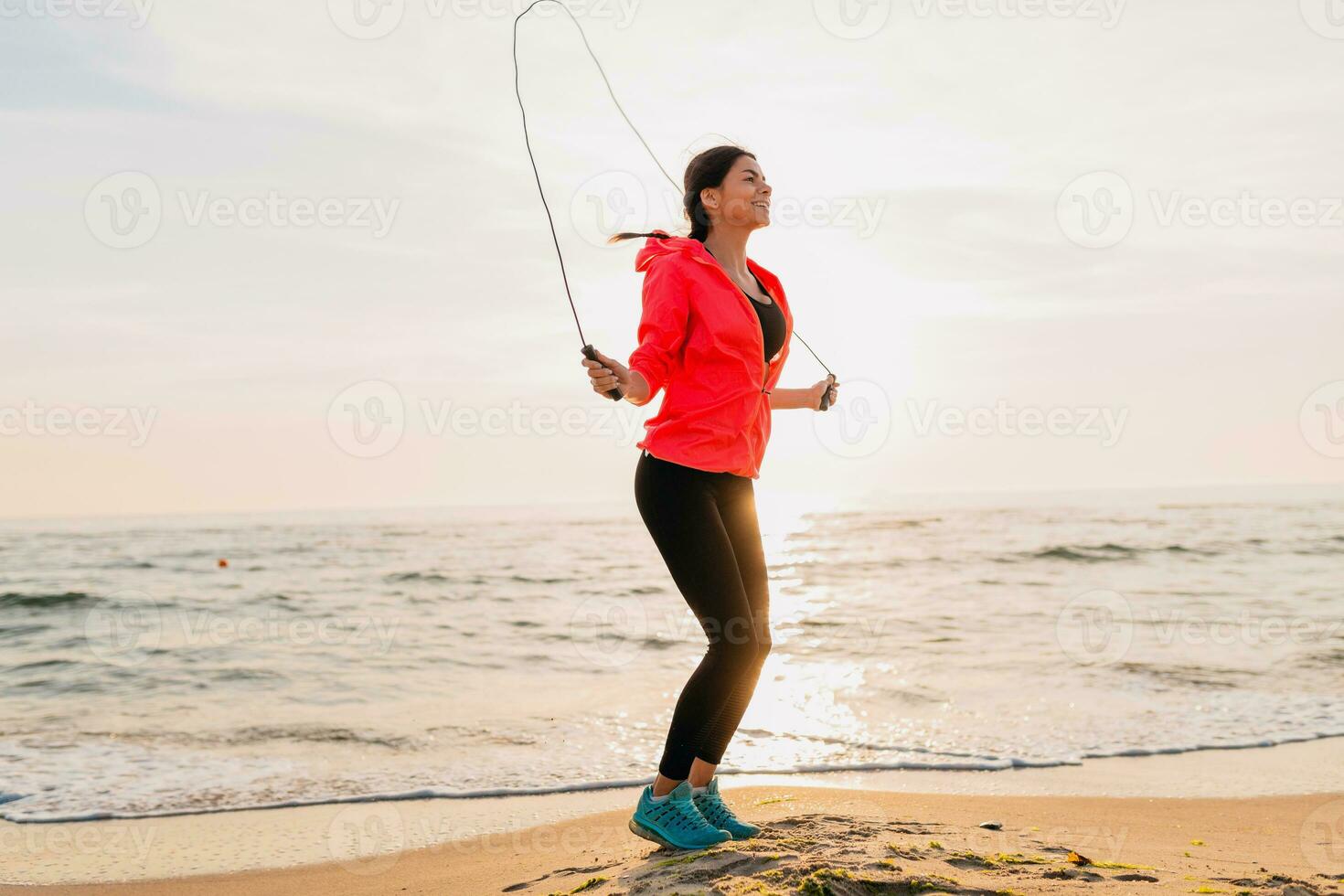 woman doing sports in morning photo