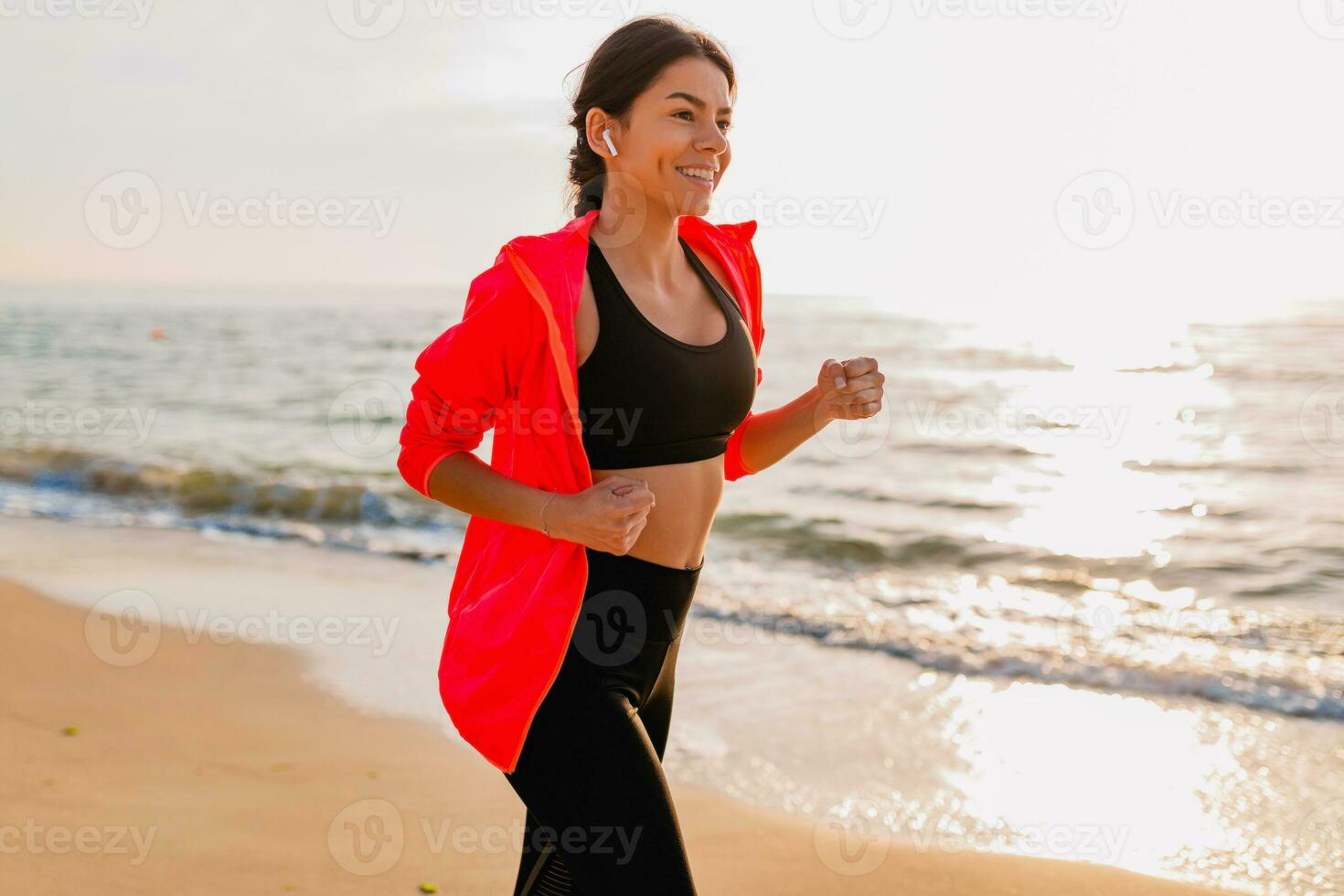 woman doing sports in morning photo