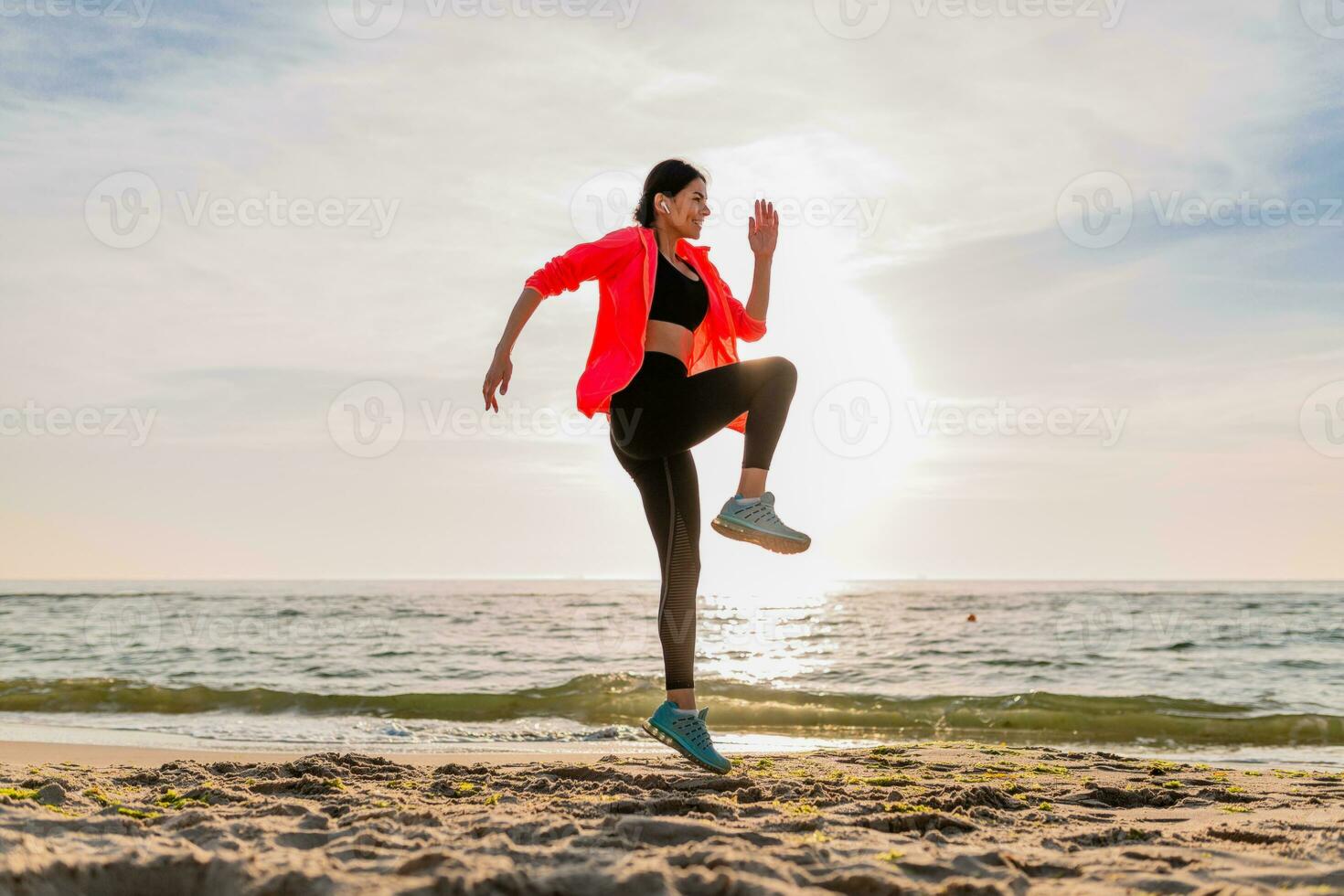 woman doing sports in morning photo