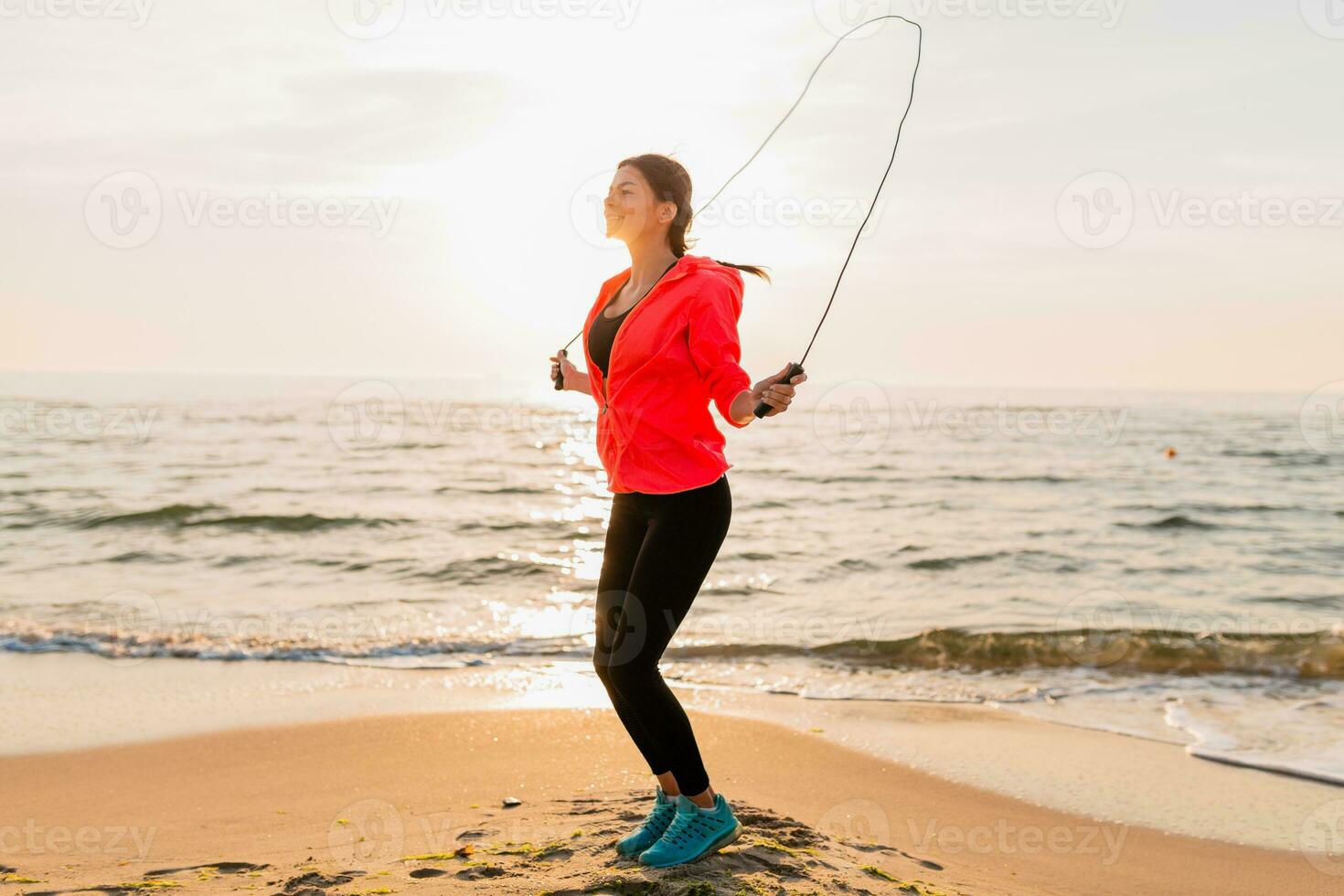 woman doing sports in morning photo
