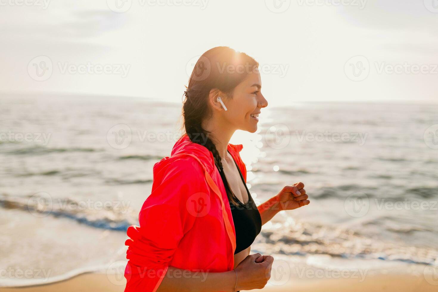 woman doing sports in morning photo