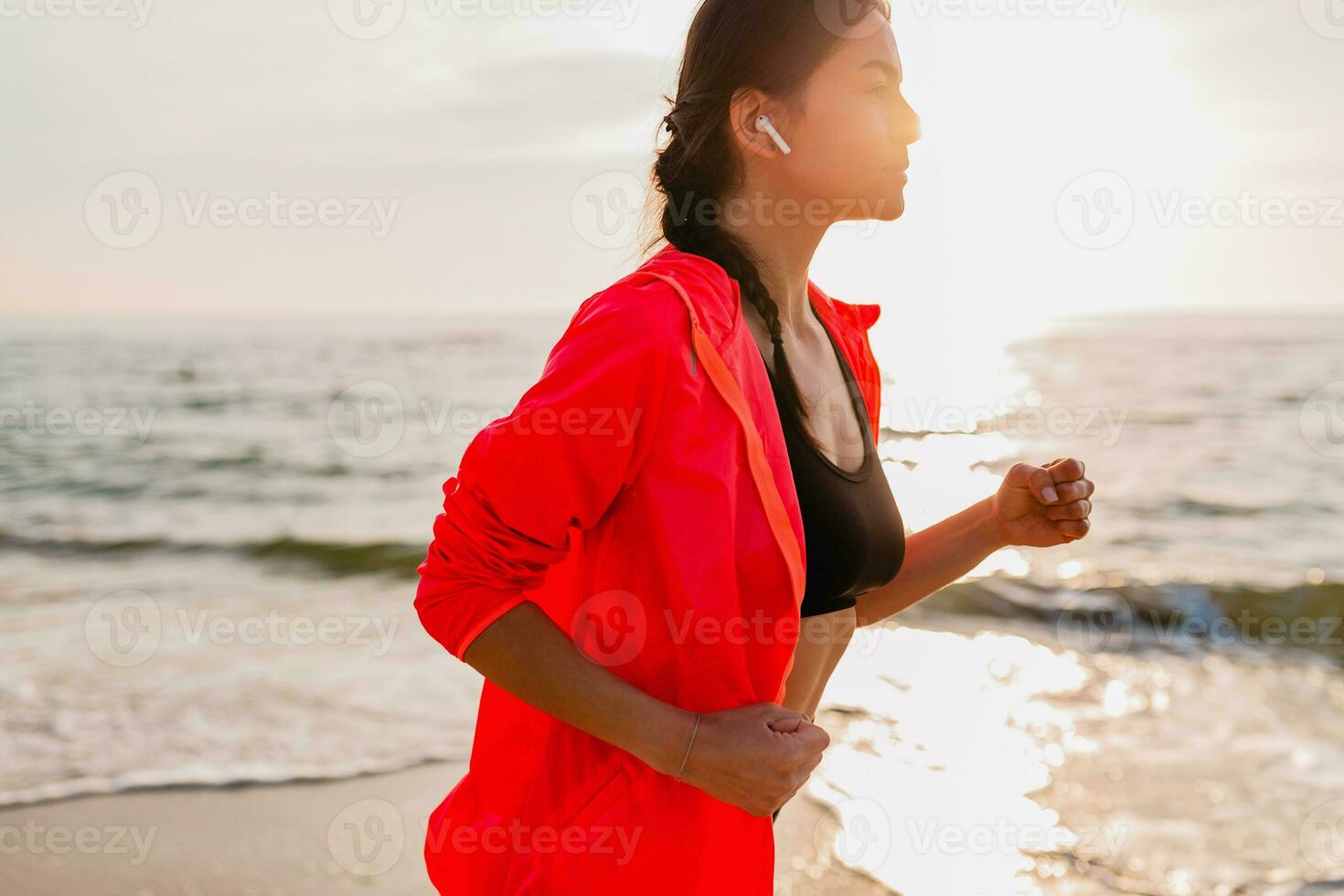 woman doing sports in morning photo