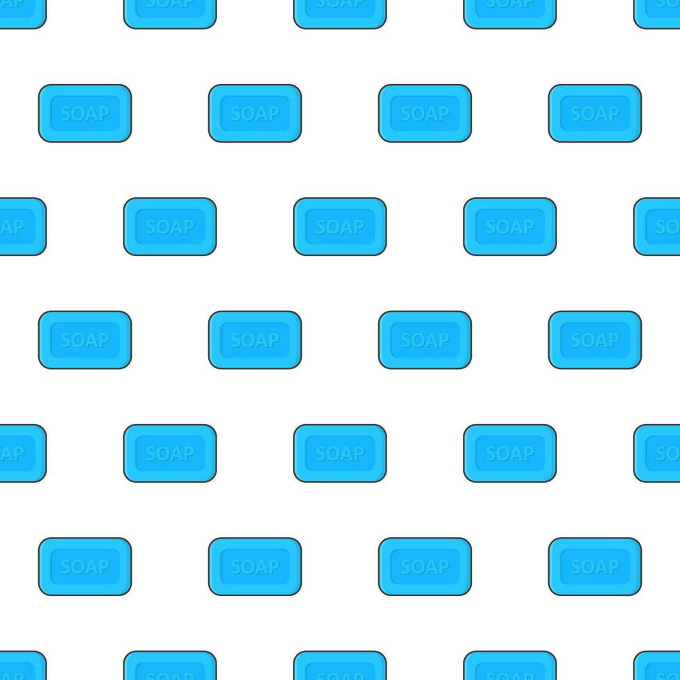 Soap Seamless Pattern On A White Background. Bar Of Soap Theme Vector Illustration