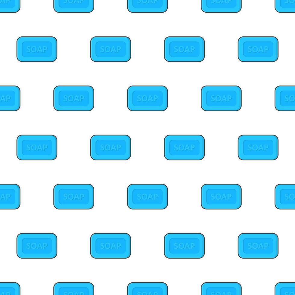 Soap Seamless Pattern On A White Background. Bar Of Soap Theme Vector Illustration