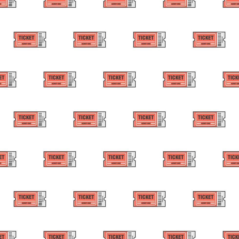 Tickets Seamless Pattern On A White Background. Ticket Event Theme Vector Illustration