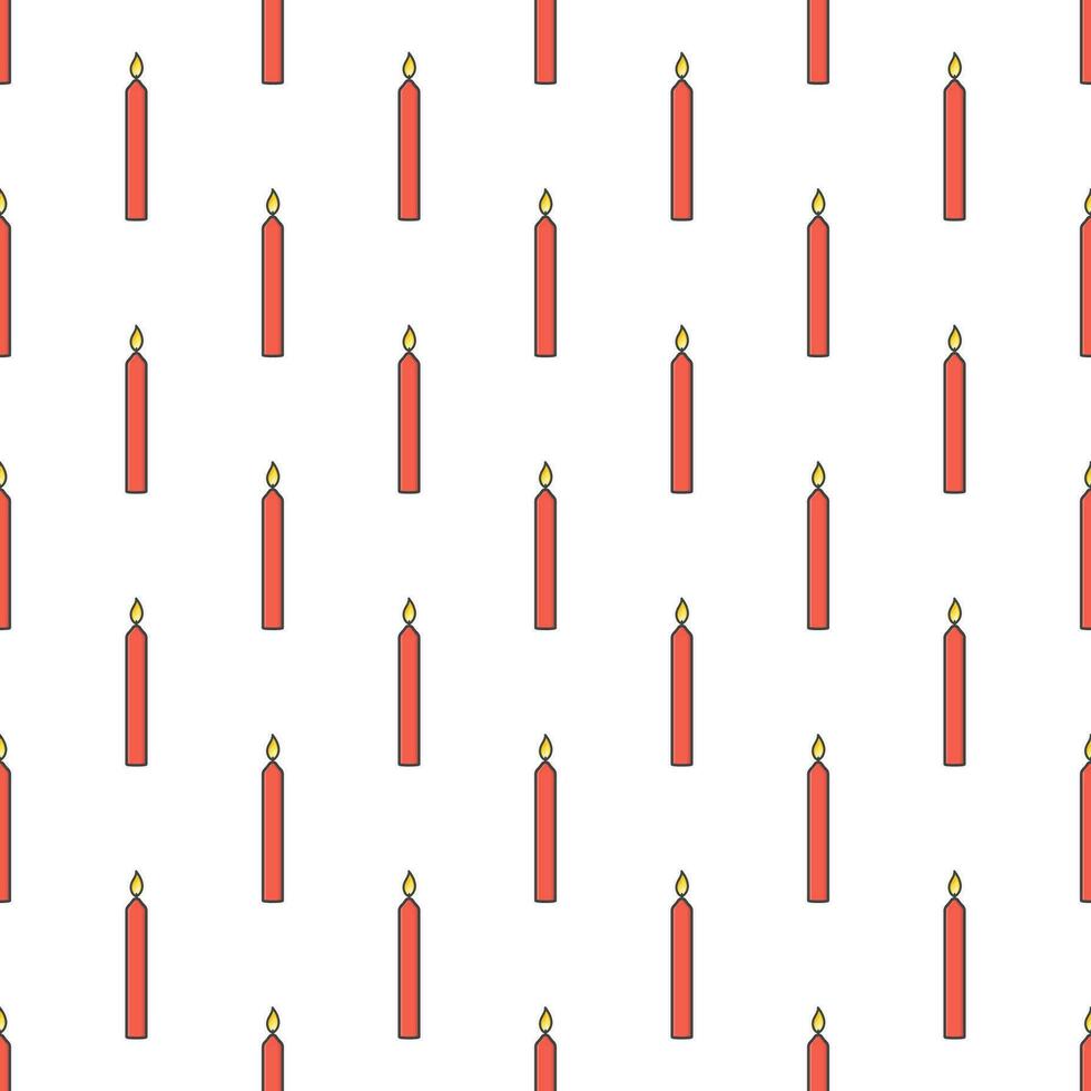Candles Seamless Pattern On A White Background. Candles Theme Vector Illustration