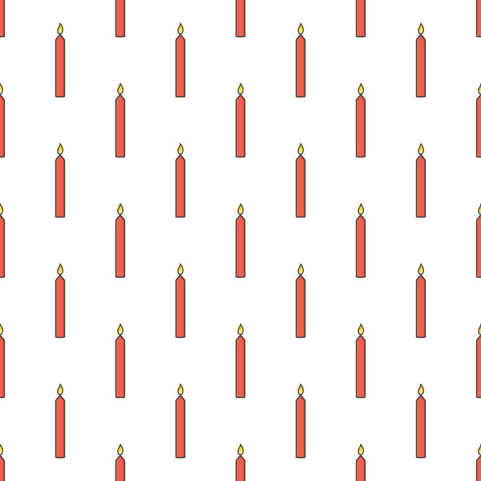 Candles Seamless Pattern On A White Background. Candles Theme Vector Illustration