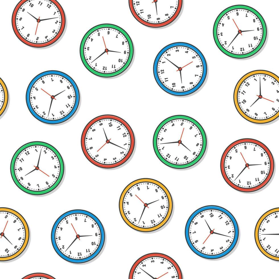 relojes sin costura modelo en un blanco antecedentes. reloj hora reloj tema ilustración vector