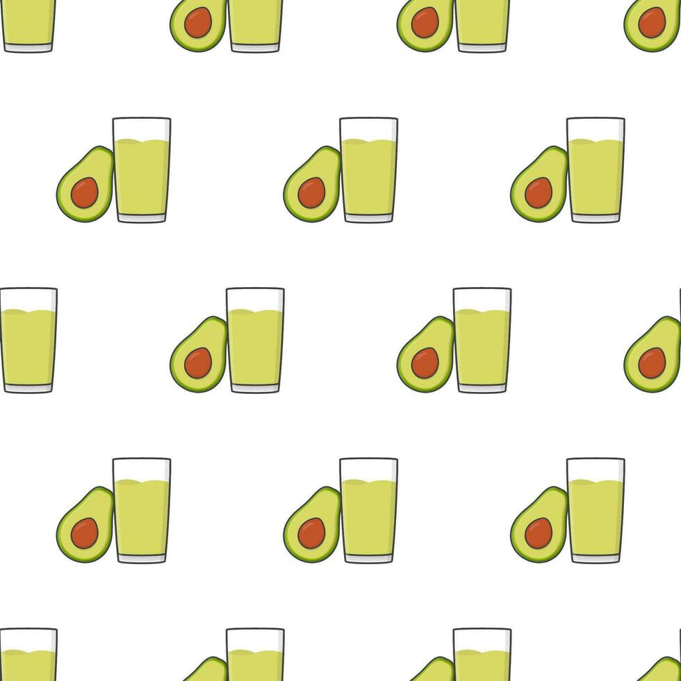 aguacate jugo sin costura modelo en un blanco antecedentes. aguacate tema vector ilustración