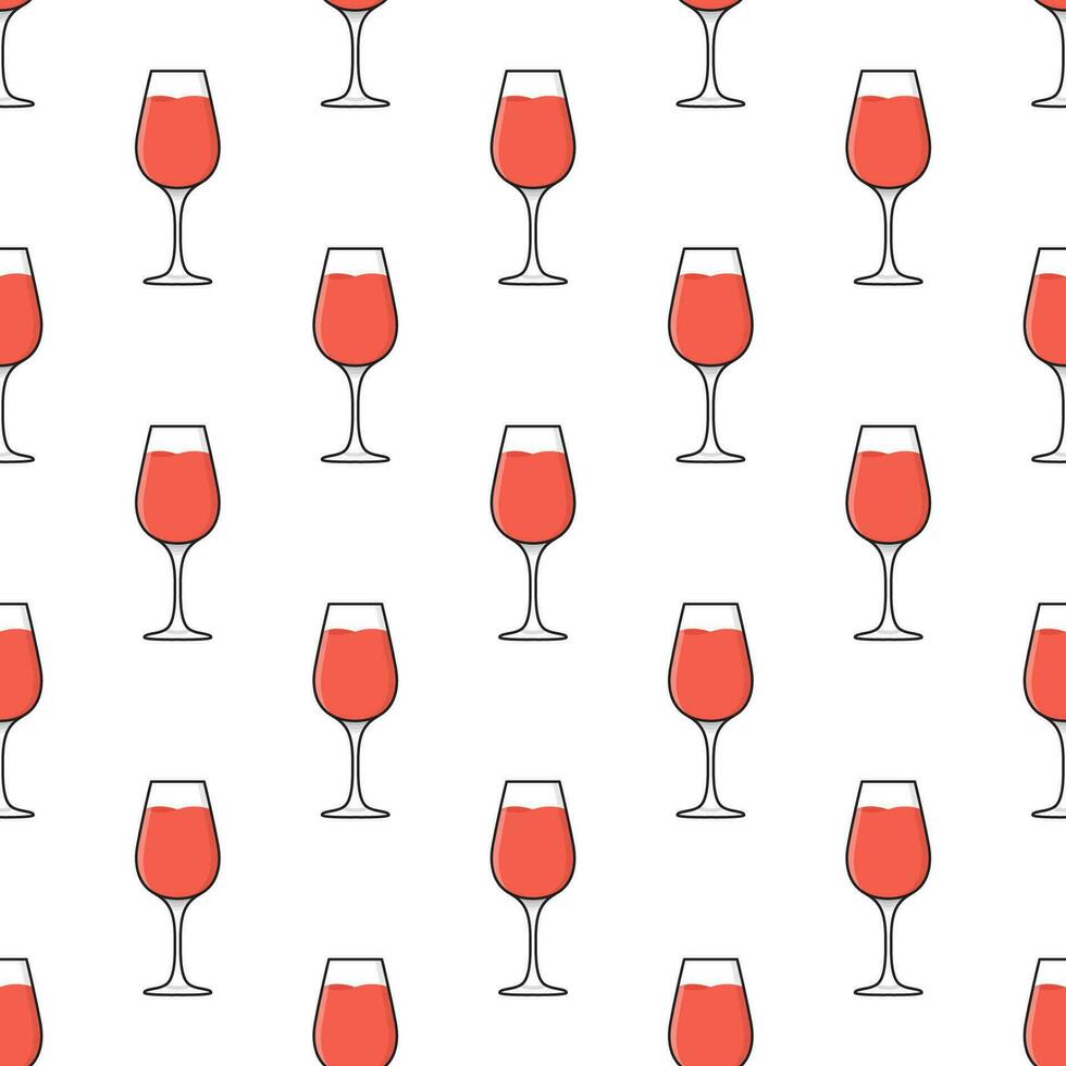 Cocktail Glasses Seamless Pattern On A White Background. Drink Theme Vector Illustration