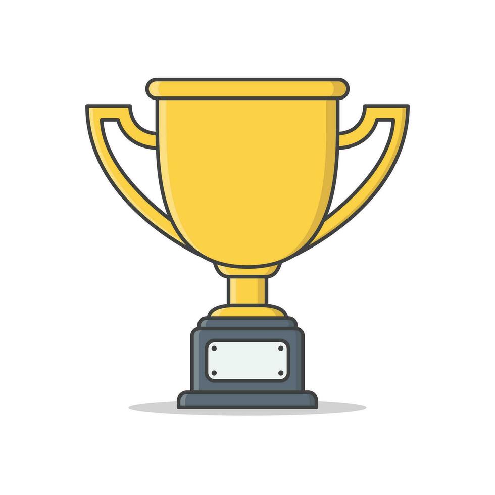 Trophy Cup Vector Icon Illustration. Winner Award Flat Icon. Champion Trophy