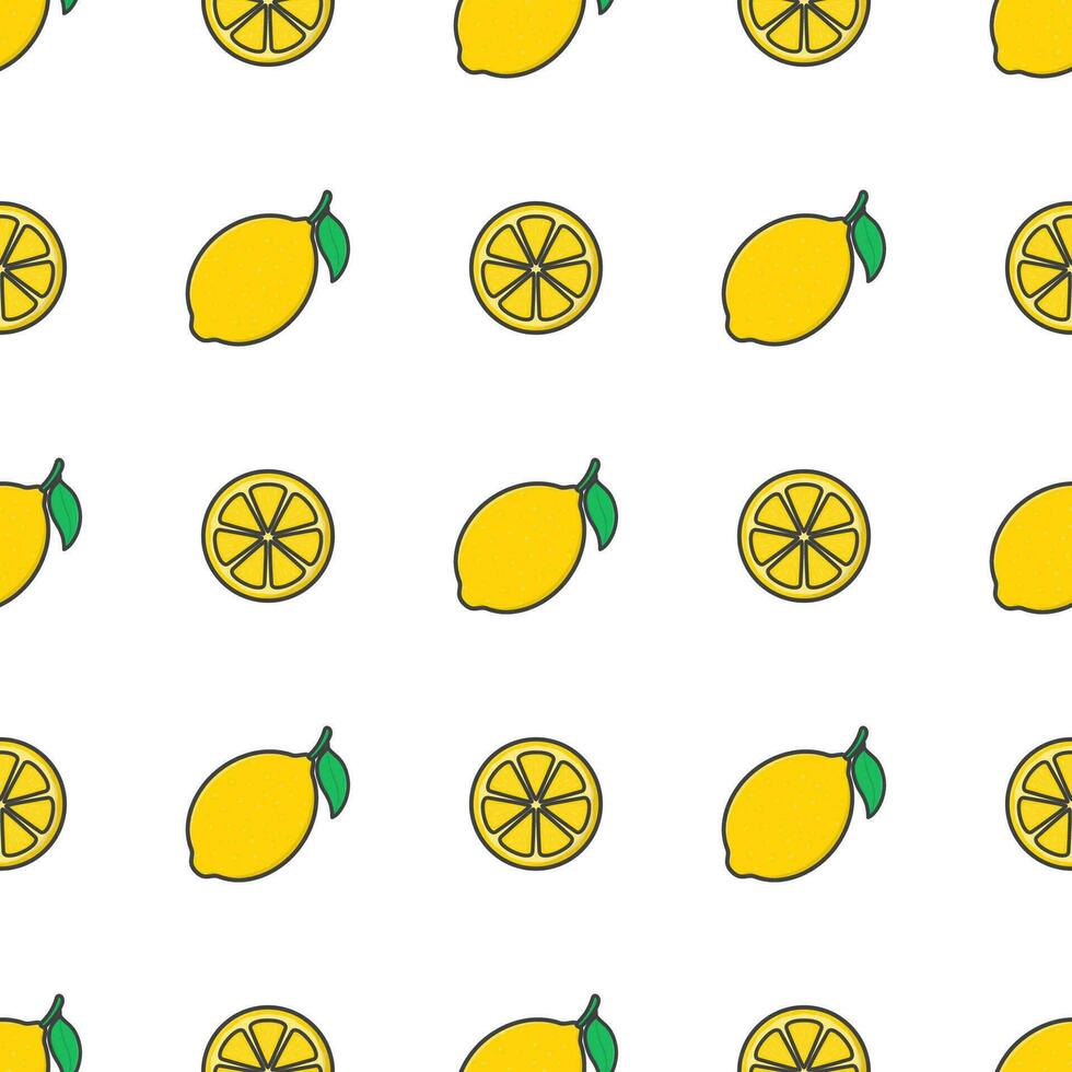 limón Fruta sin costura modelo en un blanco antecedentes. Fresco limón vector ilustración