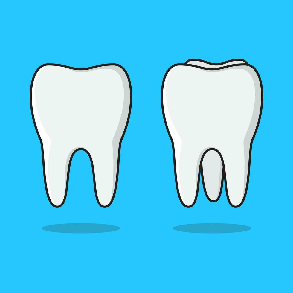 Set Of Clean Tooth Vector Icon Illustration. Clean Teeth Flat Icon