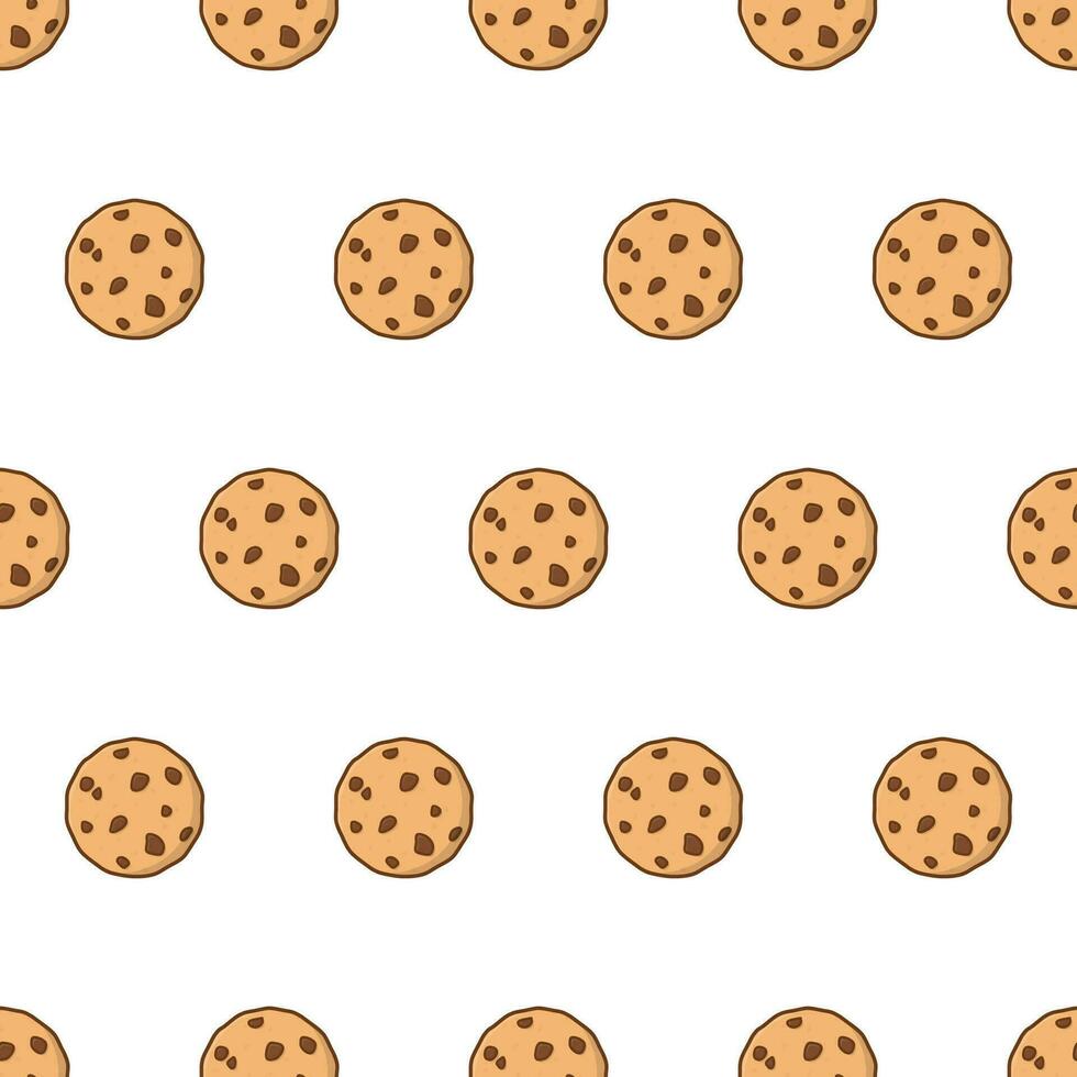 Tasty Cookies Seamless Pattern On A White Background. Cookies Pepper Vector Illustration