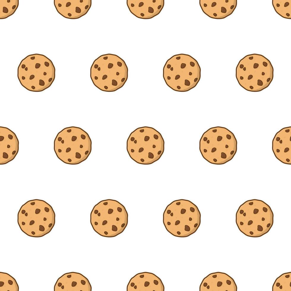 Tasty Cookies Seamless Pattern On A White Background. Cookies Pepper Vector Illustration