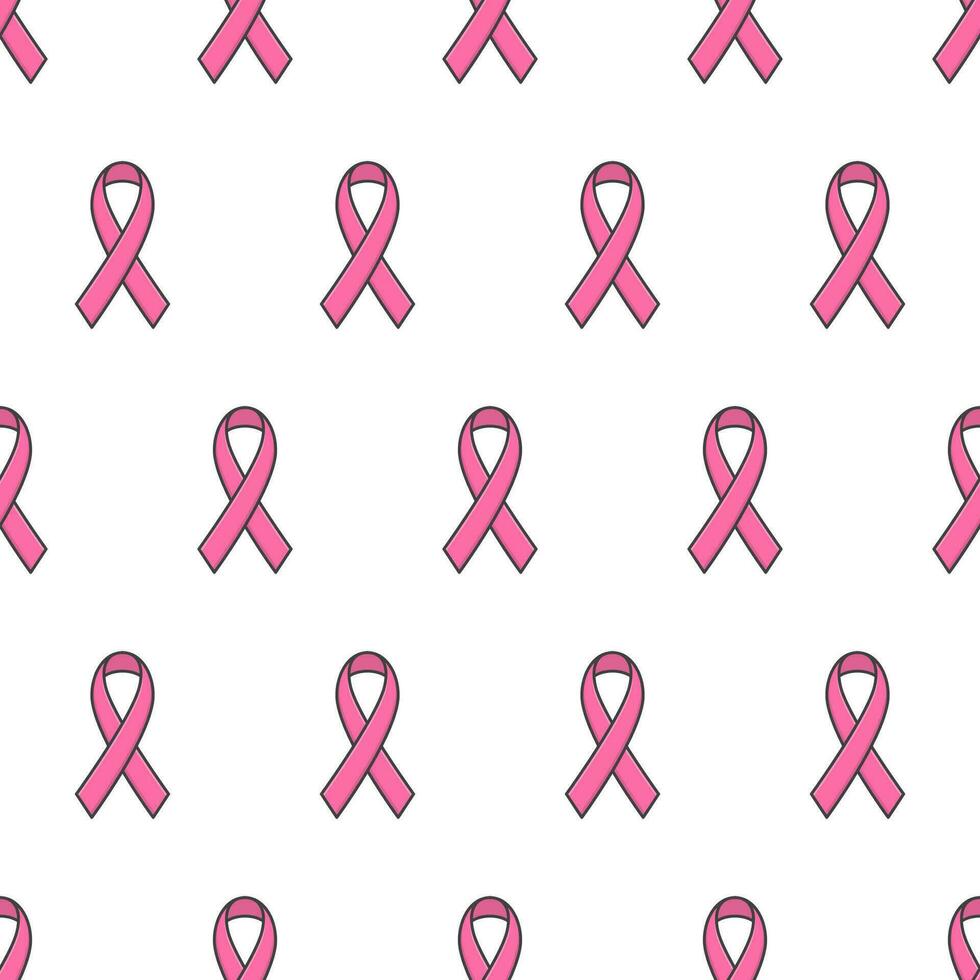 Awareness Ribbon Seamless Pattern On A White Background. Ribbon Theme Vector Illustration