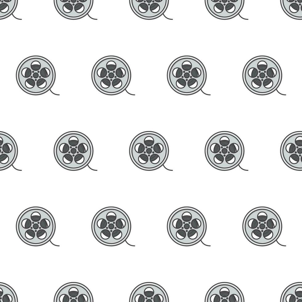 Film Reel Cinema Movie Theater Seamless Pattern On A White Background. Cinema Movie Theme Vector Illustration