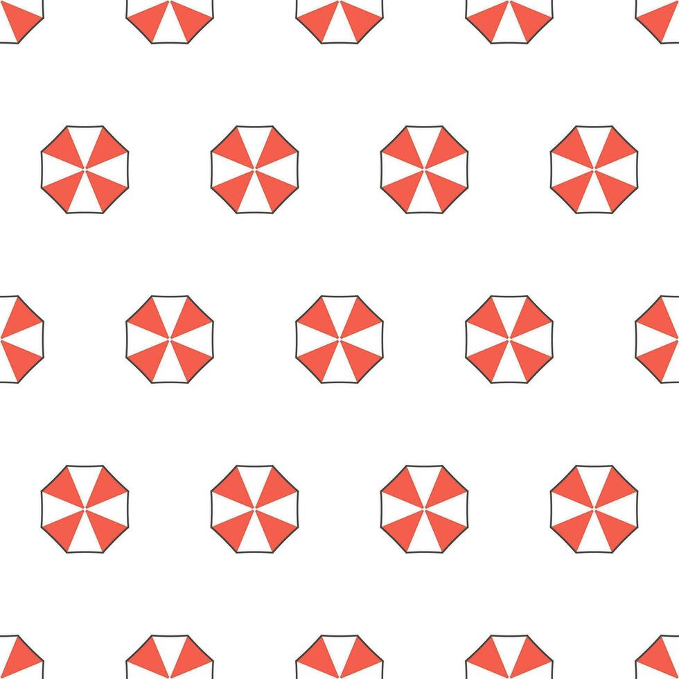 Beach Umbrellas Seamless Pattern On A White Background. Summer Theme Vector Illustration