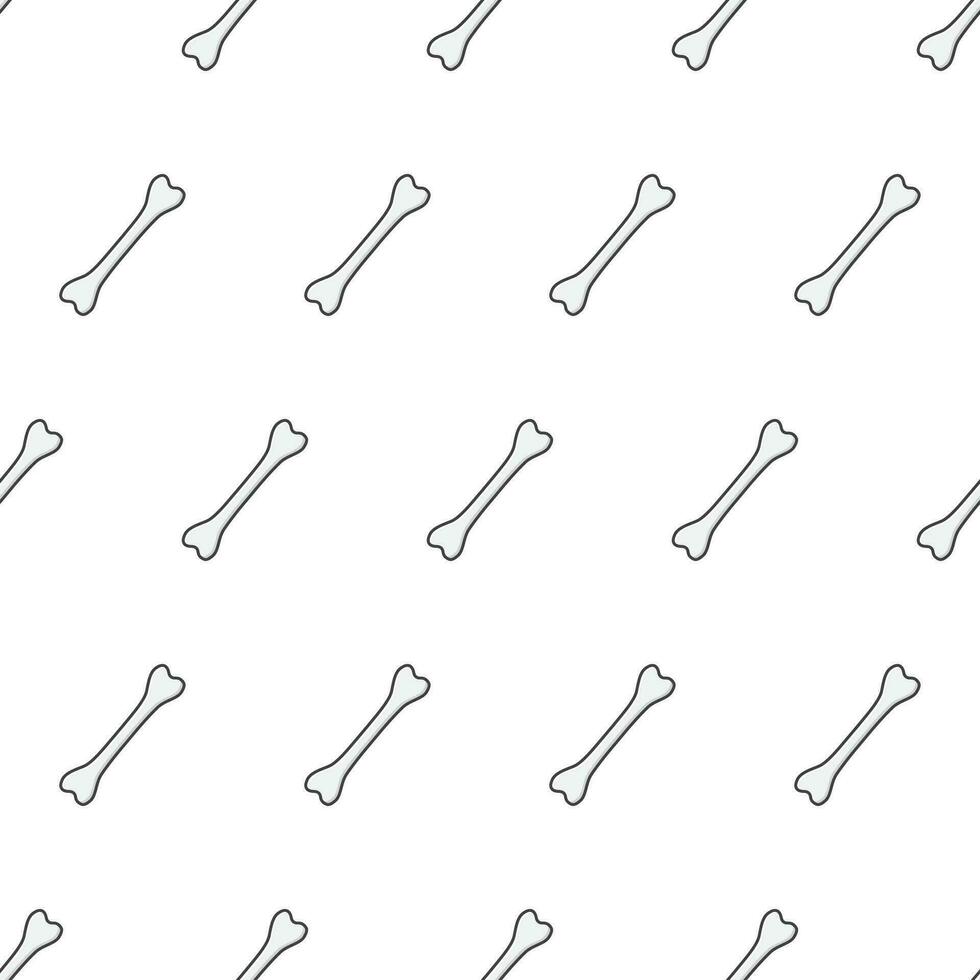 Bone Seamless Pattern On A White Background. Animal Bone Theme Vector Illustration