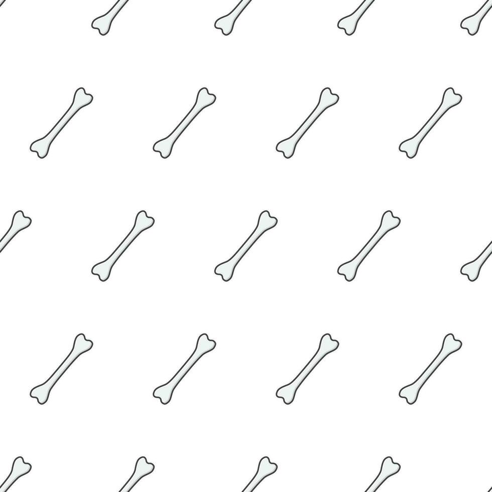 Bone Seamless Pattern On A White Background. Animal Bone Theme Vector Illustration