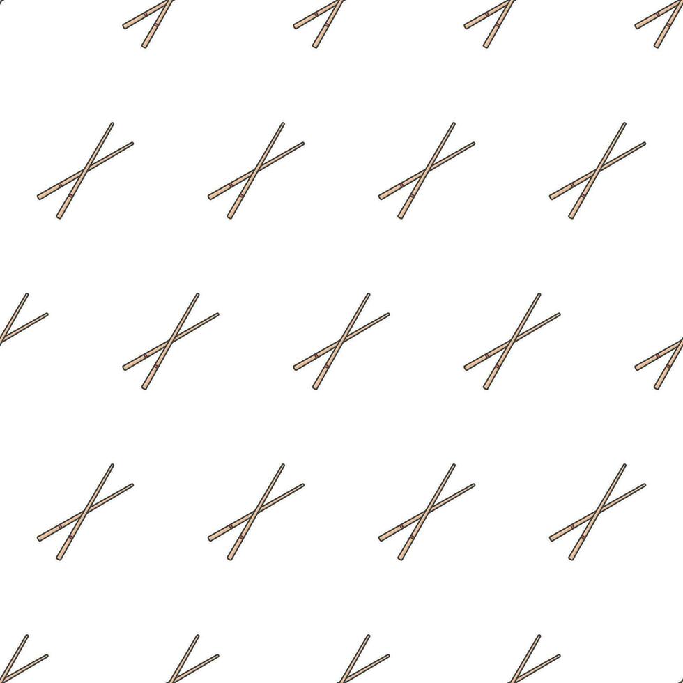 Chopsticks Seamless Pattern On A White Background. Asian Food Theme Vector Illustration